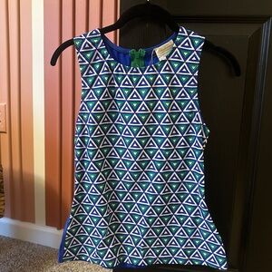 🆕 Geometric Blue and Green Women's swim Top